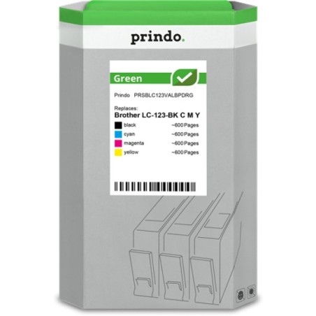 ORIGINAL Prindo Multipack nero / ciano / magenta / giallo PRSBLC123VALBPDRG Green ~2400 Seiten