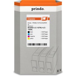 ORIGINAL Prindo Multipack nero / ciano / magenta / giallo PRSBLC127XLVALBPDR Classic XL compatibile per Brother LC127XLVALBPDR (