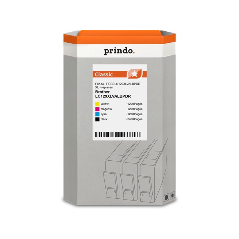 ORIGINAL Prindo Multipack nero / ciano / magenta / giallo PRSBLC129XLVALBPDR Classic XL