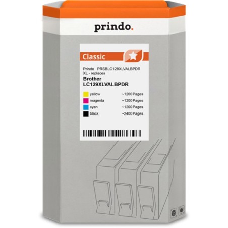 ORIGINAL Prindo Multipack nero / ciano / magenta / giallo PRSBLC129XLVALBPDR Classic XL
