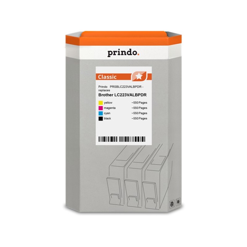 ORIGINAL Prindo Multipack nero / ciano / magenta / giallo PRSBLC223VALBPDR Classic