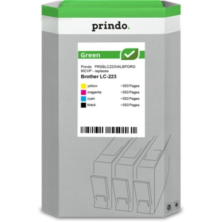 ORIGINAL Prindo Multipack nero / ciano / magenta / giallo PRSBLC223VALBPDRG MCVP Green