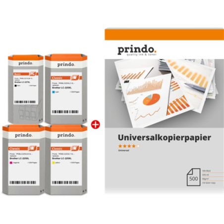 ORIGINAL Prindo Value Pack nero / ciano / magenta / giallo PRSBLC227XL_225XL MCVP Classic XL ~4800 Seiten