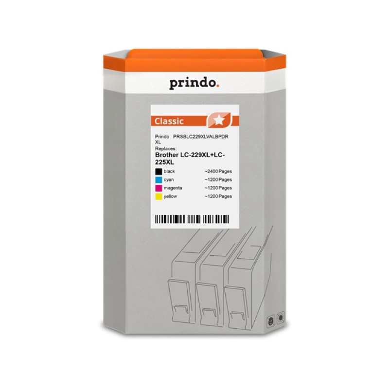 ORIGINAL Prindo Multipack nero / ciano / magenta / giallo PRSBLC229XLVALBPDR Classic XL
