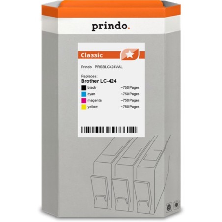ORIGINAL Prindo Multipack nero / ciano / magenta / giallo PRSBLC424VAL Classic ~3000 Seiten
