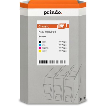ORIGINAL Prindo Multipack nero / ciano / magenta / giallo PRSBLC1240 Classic Prindo BASIC: L'alternativa economica per Brother L