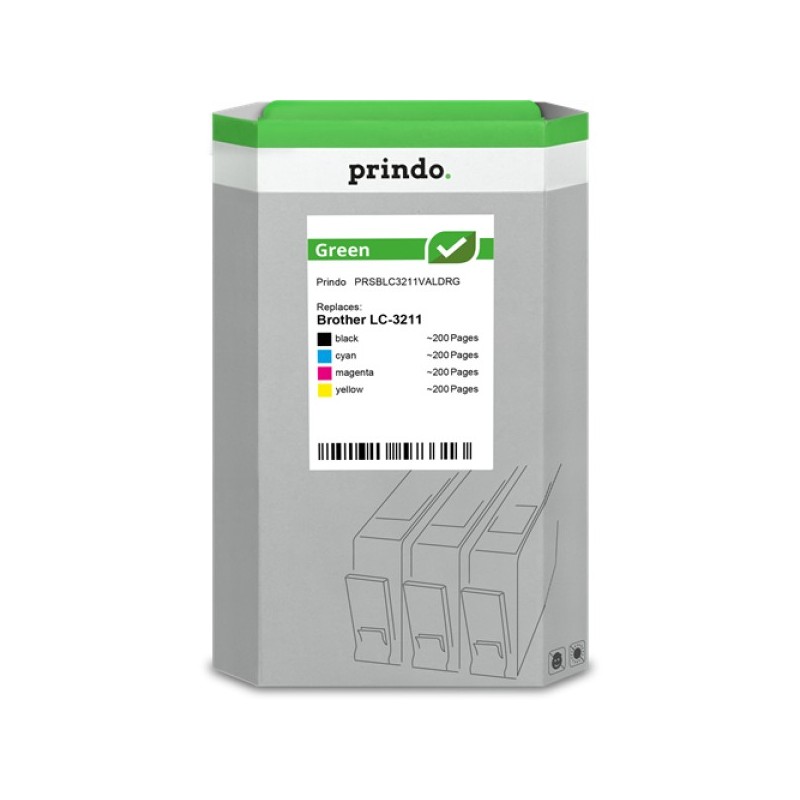 ORIGINAL Prindo Multipack nero / ciano / magenta / giallo PRSBLC3211VALDRG Green ~800 Seiten