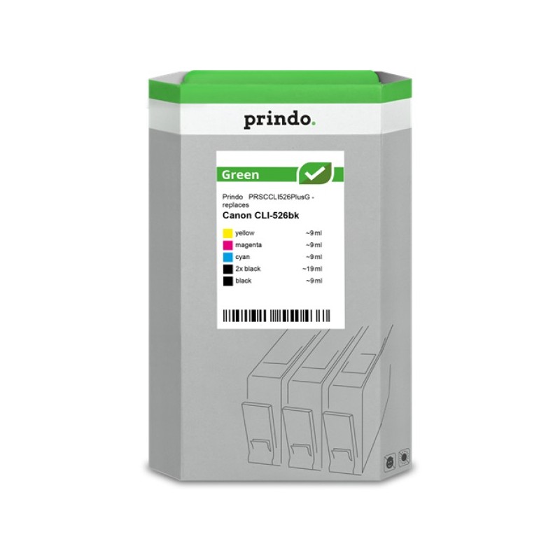 ORIGINAL Prindo Multipack nero / ciano / magenta / giallo PRSCCLI526PlusG Green