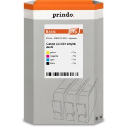 ORIGINAL Prindo Multipack nero / ciano / magenta / giallo PRSCCLI551 Basic Prindo BASIC: L'alternativa economica, di alta qualit