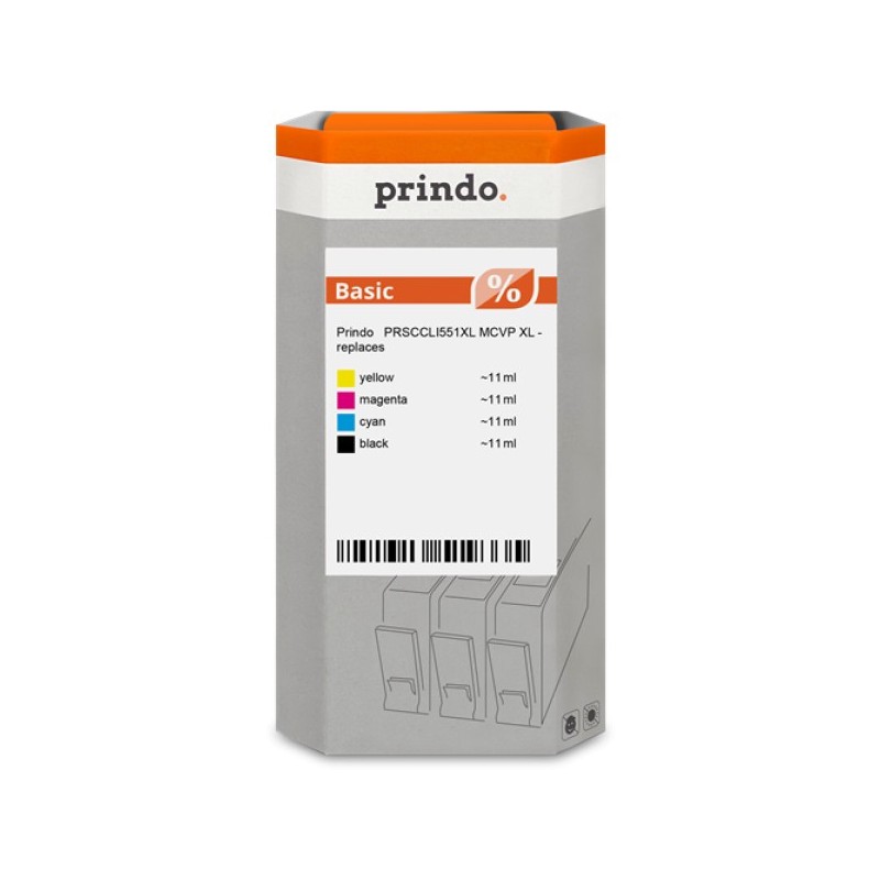 ORIGINAL Prindo Multipack nero / ciano / magenta / giallo PRSCCLI551XL MCVP Basic XL Prindo BASIC: L'alternativa a basso costo, 