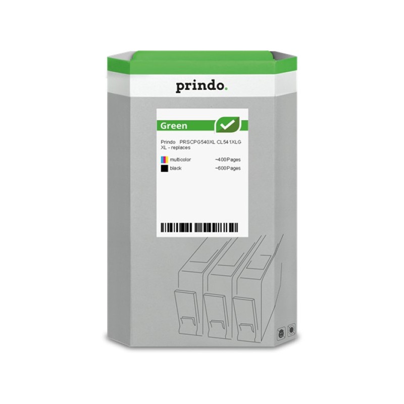 ORIGINAL Prindo Multipack nero / differenti colori PRSCPG540XL CL541XLG Green XL Prindo GREEN: riciclato e rigenerato, di alta q