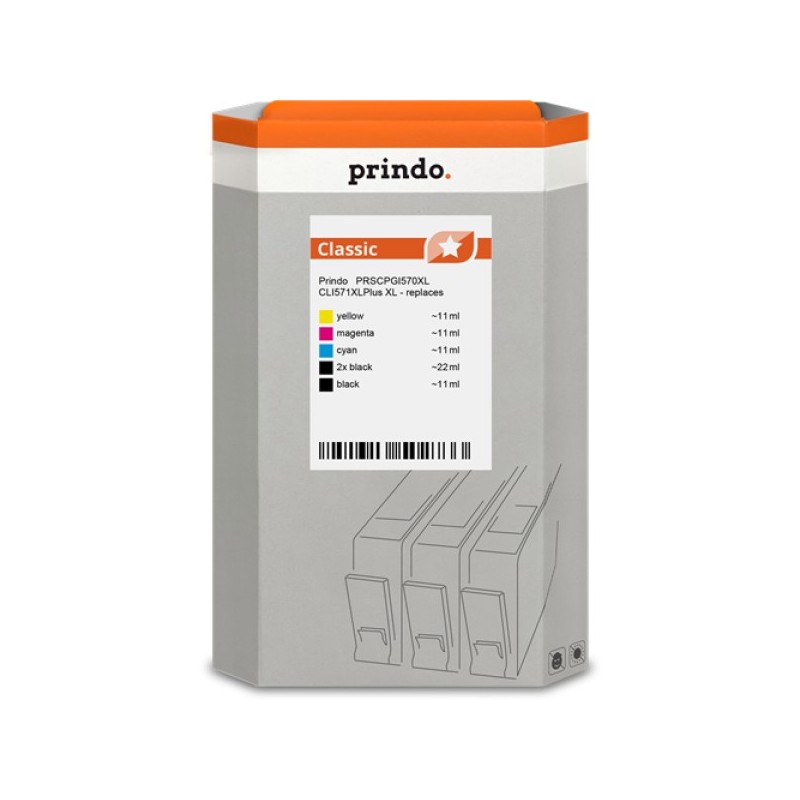 ORIGINAL Prindo Multipack nero / ciano / magenta / giallo PRSCPGI570XL CLI571XLPlus Classic XL Prindo Classic: l'alternativa pre