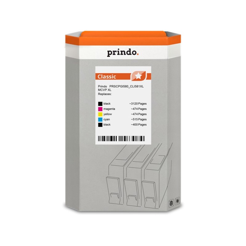 ORIGINAL Prindo Multipack nero / ciano / magenta / giallo PRSCPGI580_CLI581XL MCVP Classic XL