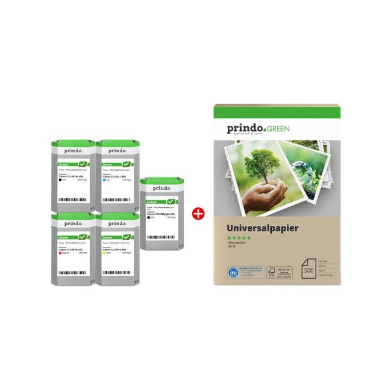 ORIGINAL Prindo Value Pack nero / ciano / magenta / giallo PRSCPGI580_CLI581XXLG MCVP Green XXL ~9364 Seiten
