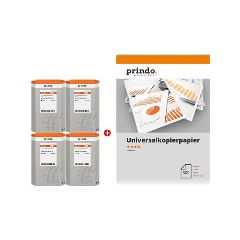 ORIGINAL Prindo Value Pack nero / ciano / magenta / giallo PRSCPGI2500XL MCVP Classic XL ~7070 Seiten