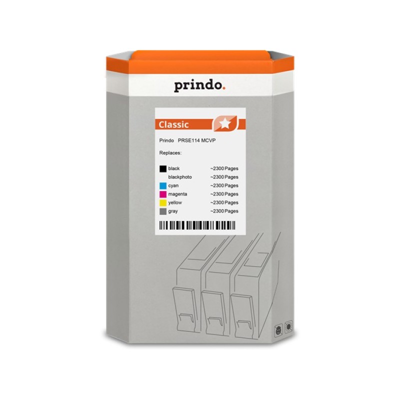 ORIGINAL Prindo Multipack nero / Nero (Foto) / ciano / magenta / giallo / Grigio PRSE114 MCVP Classic