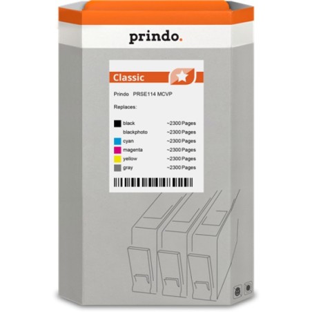 ORIGINAL Prindo Multipack nero / Nero (Foto) / ciano / magenta / giallo / Grigio PRSE114 MCVP Classic