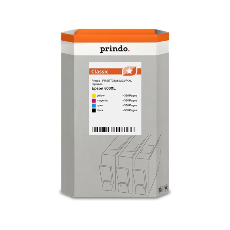 ORIGINAL Prindo Multipack nero / ciano / magenta / giallo PRSET03A6 MCVP Classic XL