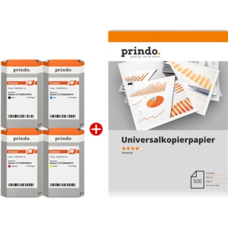 ORIGINAL Prindo Value Pack nero / ciano / magenta / giallo PRSET05H6 MCVP Classic XL ~4400 Seiten