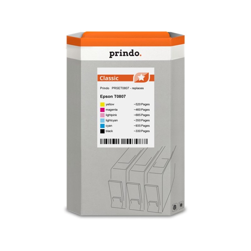 ORIGINAL Prindo Multipack nero / ciano / magenta / giallo / ciano (chiaro) / magenta (chiaro) PRSET0807 Classic