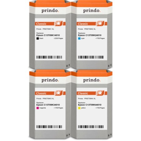 ORIGINAL Prindo Multipack nero / ciano / magenta / giallo PRSET09K MCVP 01 Classic XL ~7300 Seiten