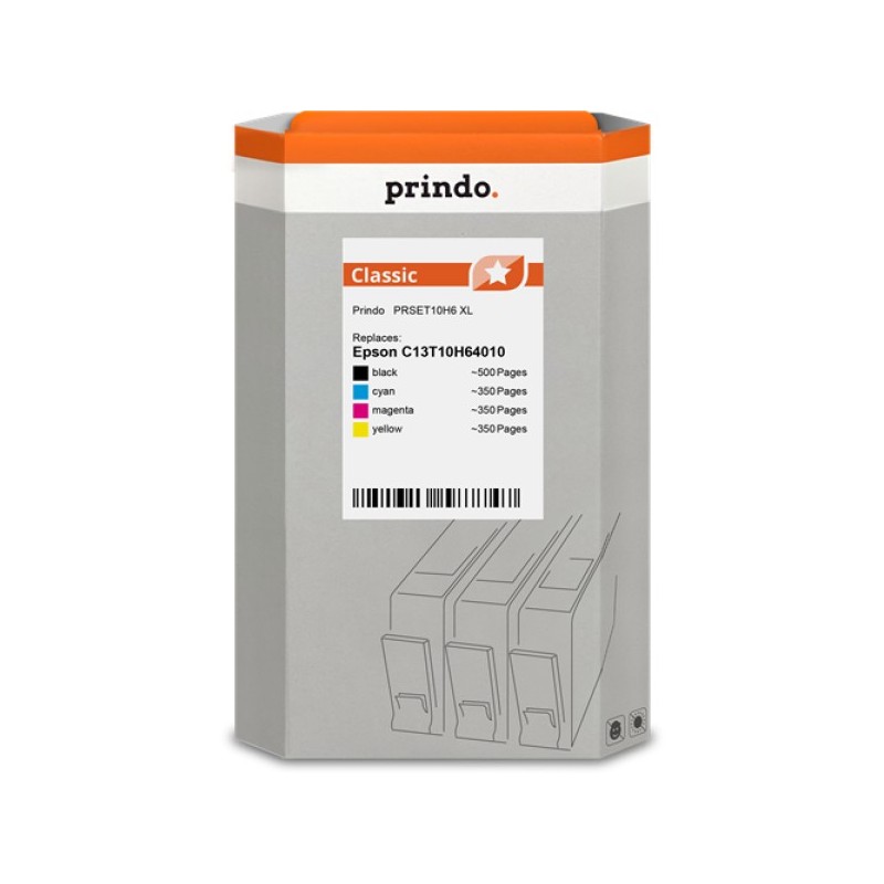 ORIGINAL Prindo Multipack nero / ciano / magenta / giallo PRSET10H6 Classic XL ~1550 Seiten