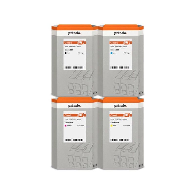 ORIGINAL Prindo Multipack nero / ciano / magenta / giallo PRSET664 MCVP Classic ~27000 Seiten