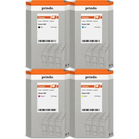ORIGINAL Prindo Multipack nero / ciano / magenta / giallo PRSET664 MCVP Classic ~27000 Seiten