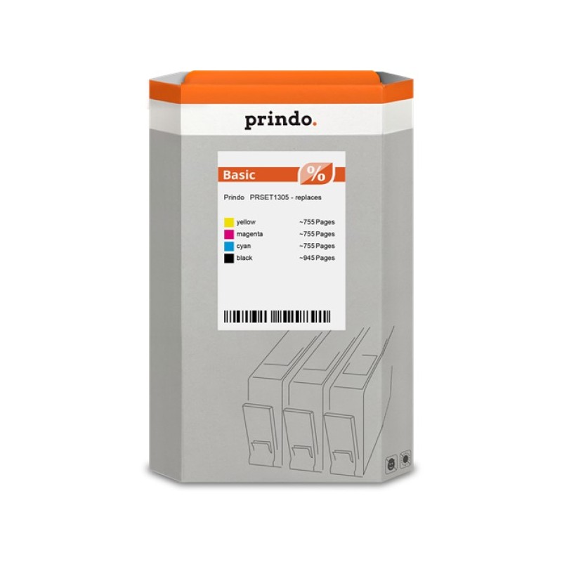 ORIGINAL Prindo Multipack nero / ciano / magenta / giallo PRSET1305 Basic compatibile per Epson T1305 (T1301 - T1304)
