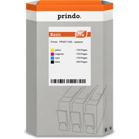 ORIGINAL Prindo Multipack nero / ciano / magenta / giallo PRSET1305 Basic compatibile per Epson T1305 (T1301 - T1304)