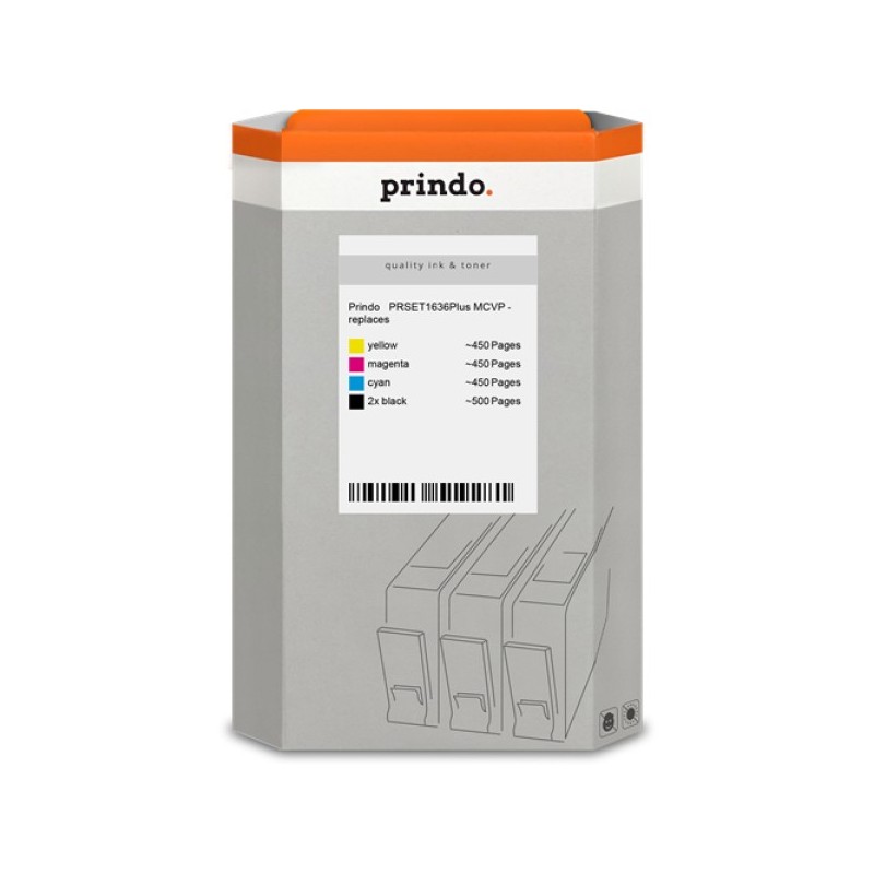 ORIGINAL Prindo Multipack nero / ciano / magenta / giallo PRSET1636Plus MCVP Basic