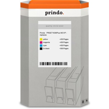 ORIGINAL Prindo Multipack nero / ciano / magenta / giallo PRSET1636Plus MCVP Basic