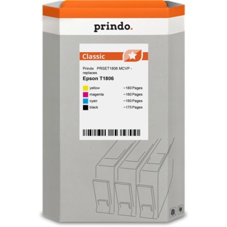 ORIGINAL Prindo Multipack nero / ciano / magenta / giallo PRSET1806 MCVP Classic