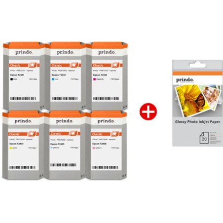 ORIGINAL Prindo Value Pack nero / ciano / magenta / giallo / ciano (chiaro) / magenta (chiaro) PRSET2438 MCVP Classic