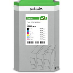 ORIGINAL Prindo Multipack nero / ciano / magenta / giallo / ciano (chiaro) / magenta (chiaro) PRSET2438G Green XL ~4200 Seiten