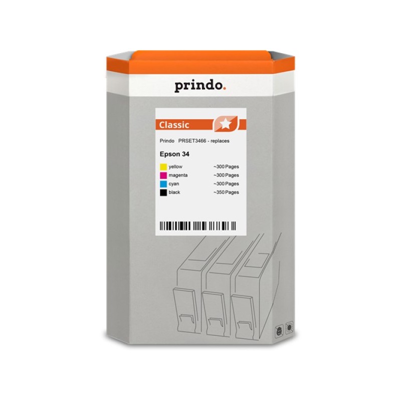 ORIGINAL Prindo Multipack nero / ciano / magenta / giallo PRSET3466 Classic
