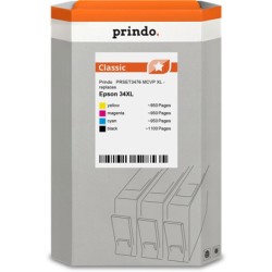 ORIGINAL Prindo Multipack nero / ciano / magenta / giallo PRSET3476 MCVP Classic XL