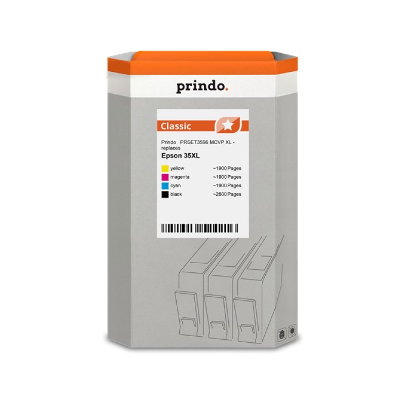 ORIGINAL Prindo Multipack nero / ciano / magenta / giallo PRSET3596 MCVP Classic XL