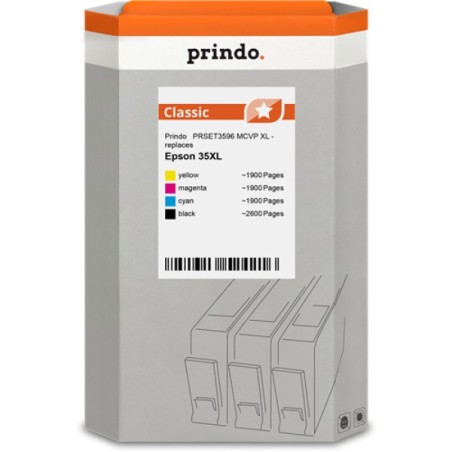 ORIGINAL Prindo Multipack nero / ciano / magenta / giallo PRSET3596 MCVP Classic XL
