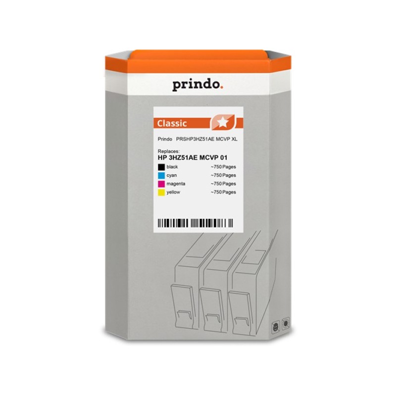 ORIGINAL Prindo Multipack nero / ciano / magenta / giallo PRSHP3HZ51AE MCVP Classic XL