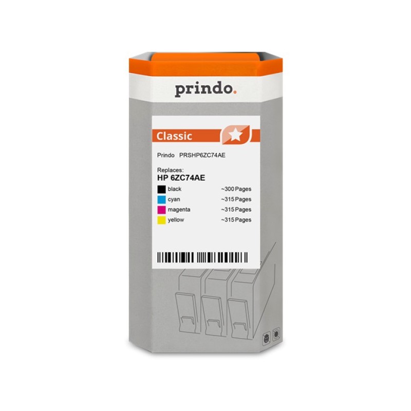 ORIGINAL Prindo Multipack nero / ciano / magenta / giallo PRSHP6ZC74AE Classic ~1245 Seiten