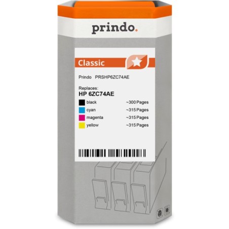 ORIGINAL Prindo Multipack nero / ciano / magenta / giallo PRSHP6ZC74AE Classic ~1245 Seiten