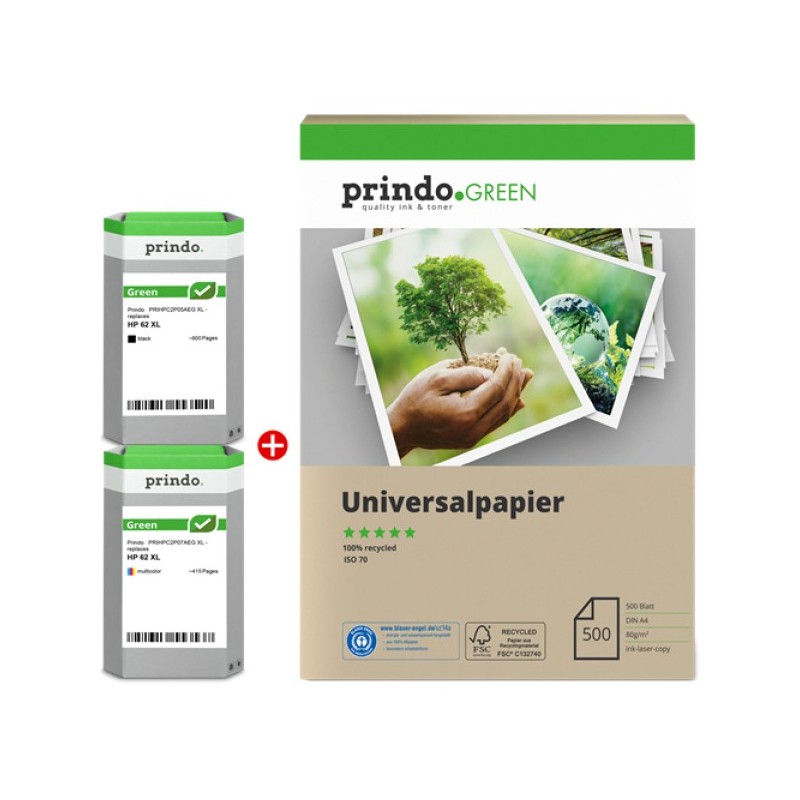 ORIGINAL Prindo Value Pack nero / differenti colori PRSHP62XLG MCVP Green XL ~1015 Seiten