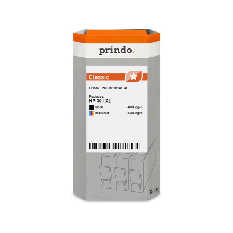 ORIGINAL Prindo Multipack nero / differenti colori PRSHP301XL Classic XL Prindo BASIC: L'alternativa economica per HP 1x CH563EE