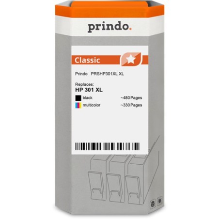 ORIGINAL Prindo Multipack nero / differenti colori PRSHP301XL Classic XL Prindo BASIC: L'alternativa economica per HP 1x CH563EE