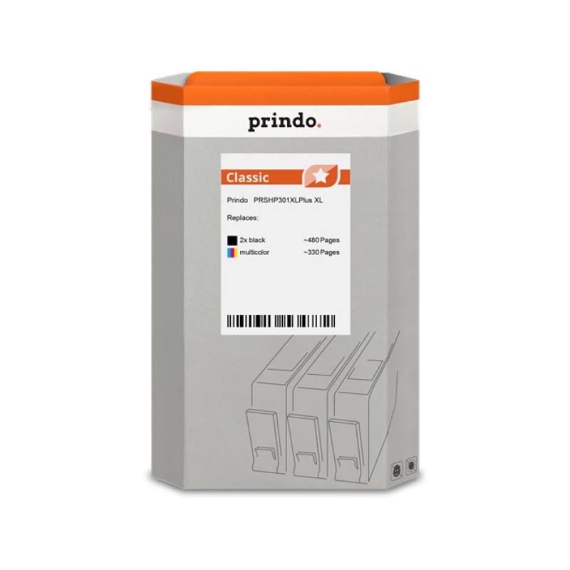 ORIGINAL Prindo Multipack nero / differenti colori PRSHP301XLPlus Classic XL Prindo BASIC: L'alternativa economica per HP 2x CH5