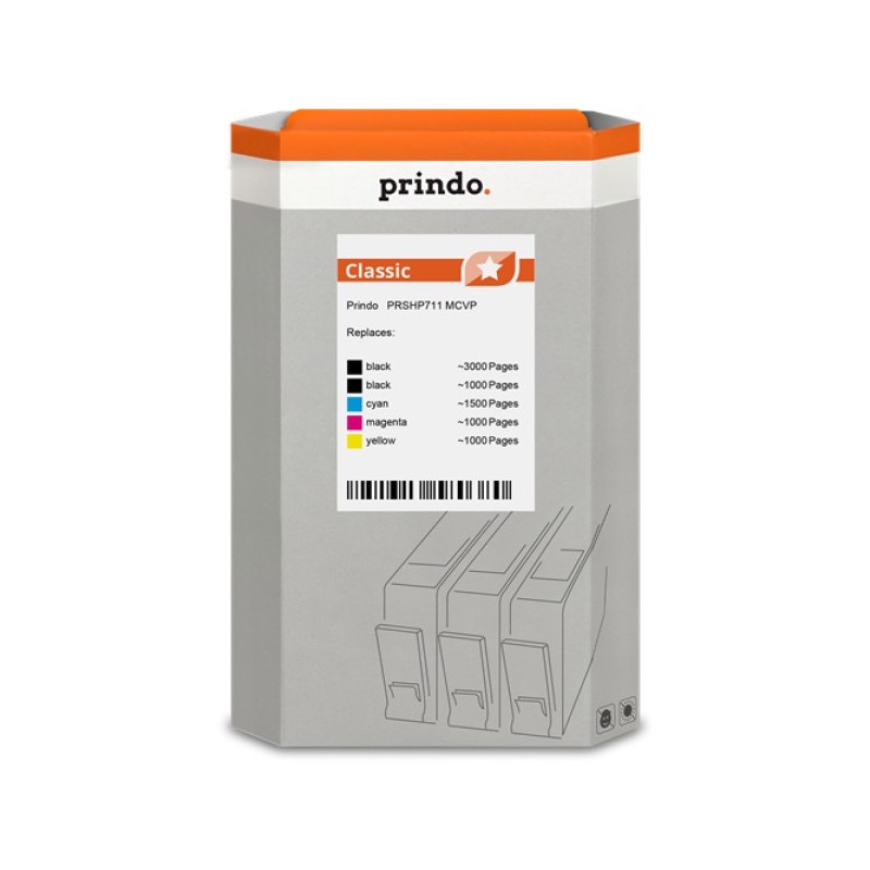 ORIGINAL Prindo Multipack nero / ciano / magenta / giallo PRSHP711 MCVP Classic