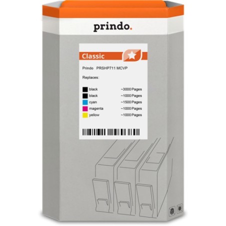 ORIGINAL Prindo Multipack nero / ciano / magenta / giallo PRSHP711 MCVP Classic