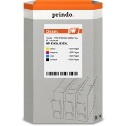 ORIGINAL Prindo Multipack nero / ciano / magenta / giallo PRSHP934XL 935XLPlus Classic XL alternativa per HP 2x C2P23AE (934XL) 