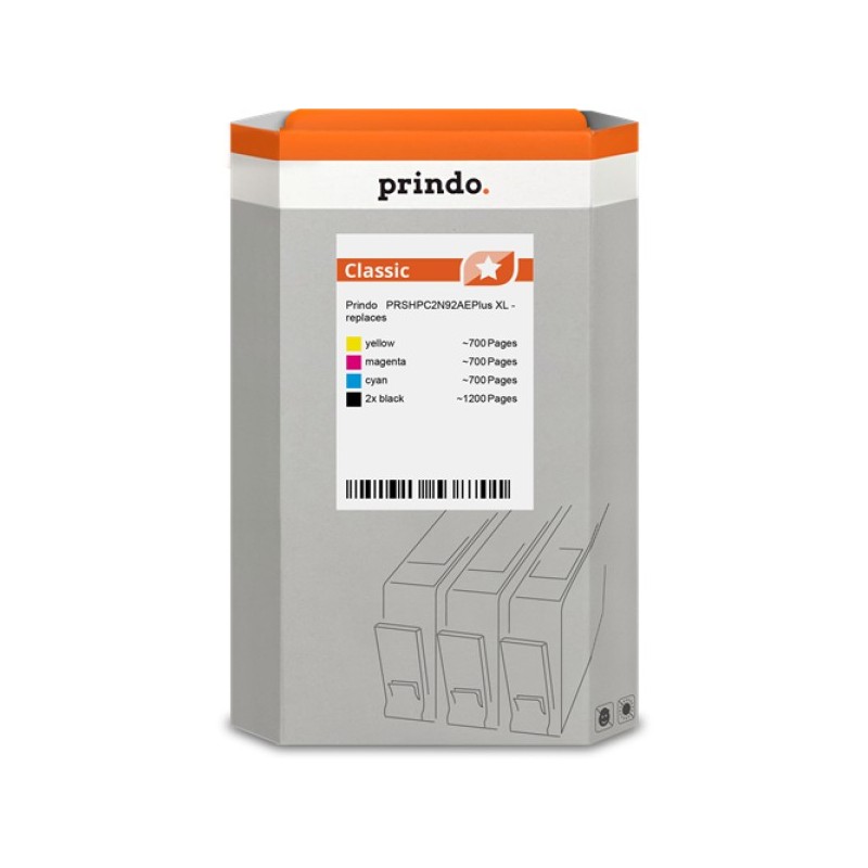 ORIGINAL Prindo Multipack nero / ciano / magenta / giallo PRSHPC2N92AEPlus Classic XL alternativa per HP 920XL: 2x CD975AE + 1x 